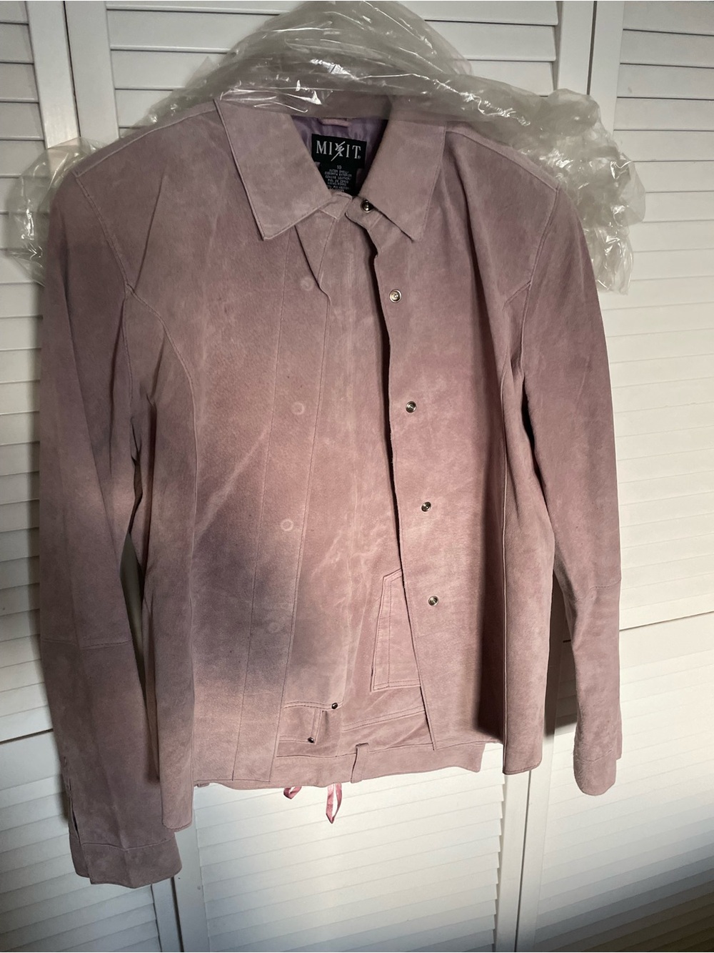 Mixit Mauve Button-Front Blazer Jacket - Picture 2 of 7